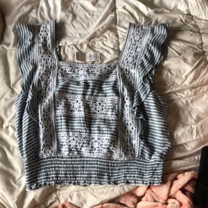 Blue and white shirt